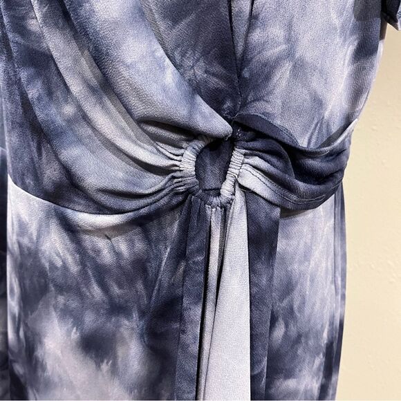 Lane Bryant short sleeve Tie-Dye fake Wrap plus size midi Dress size 18/20 - Picture 5 of 14